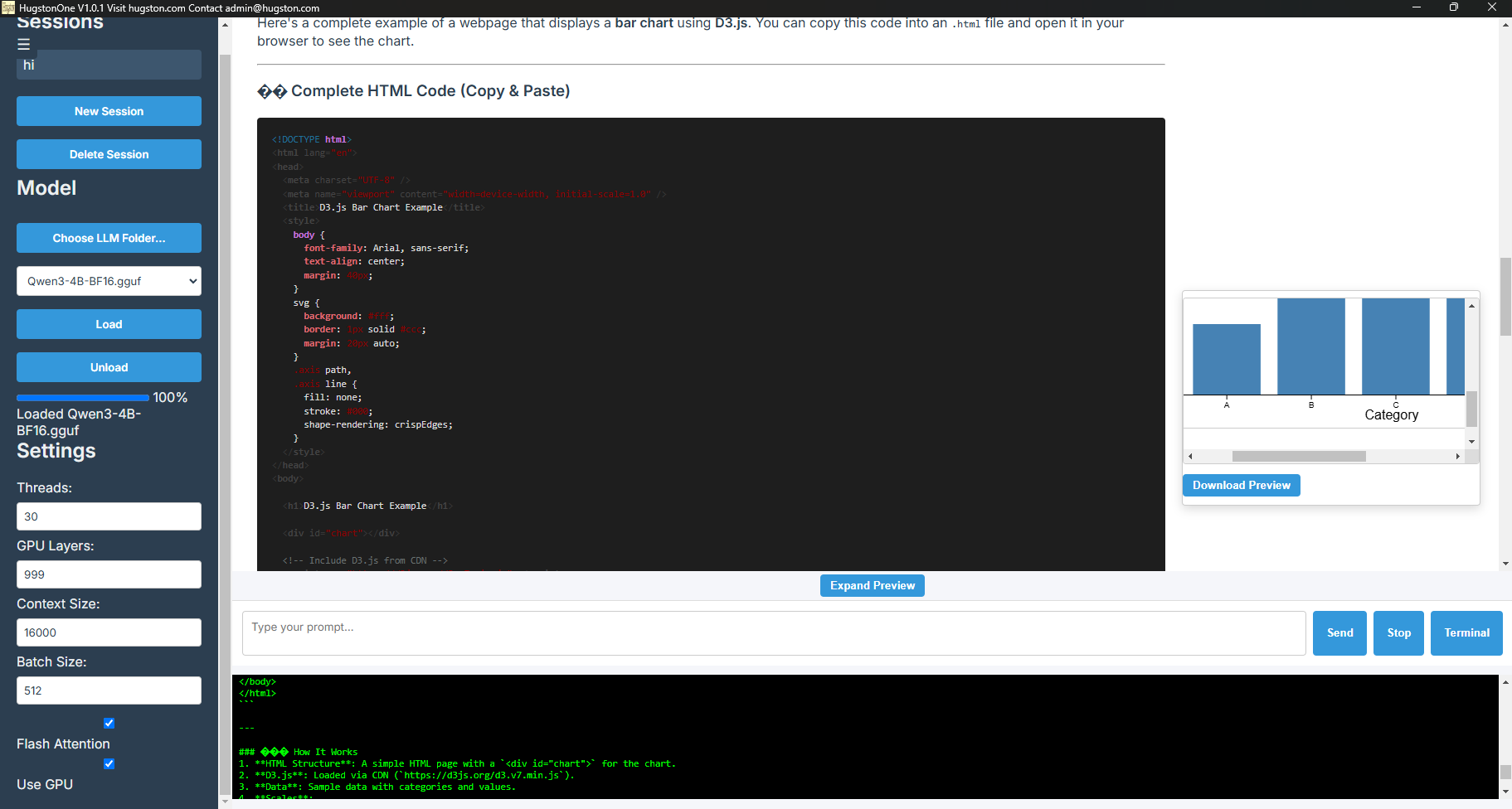 HugstonOne Screenshot 1